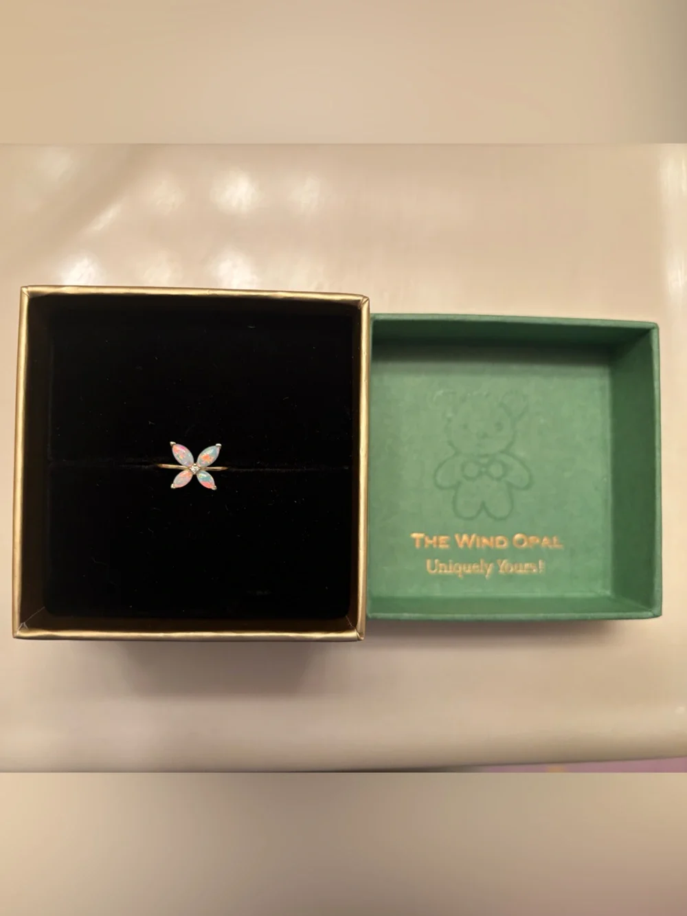 14K gold opal butterfly ring size 6